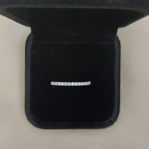 Genuine Moissanite 925 Sterling Silver Wedding Engagment Band Ring - Picture 7 of 11